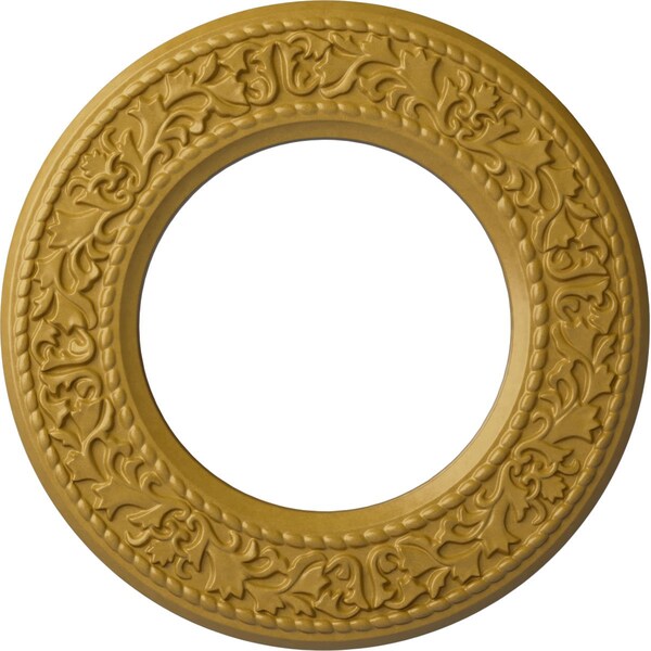 Ekena Millwork Blackthorn Ceiling Medallion (Canopies up to 7 1/2"), 13 3/8"OD x 7 1/2"ID x 3/4"P, Iridescent Gold CM13BLIGS - main